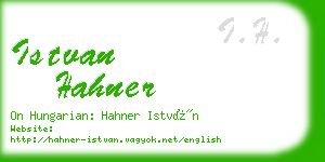 istvan hahner business card